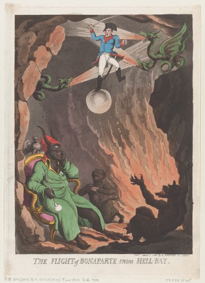 The Flight of Bonaparte from Hell-Bay, April 7, 1803 by Thomas Rowlandson
