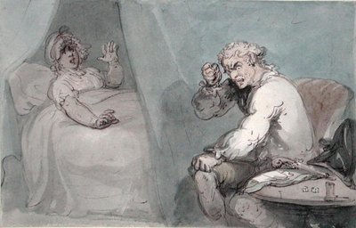 The Gamester Going to Bed by Thomas Rowlandson