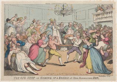 The Gig Shop or Kicking Up a Breeze at Nell Hammiltons Hop by Thomas Rowlandson