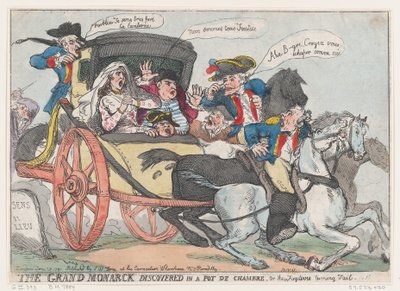The Grand Monarck Discovered in a Pot de Chambre, or The Fugitives Turning Tail by Thomas Rowlandson