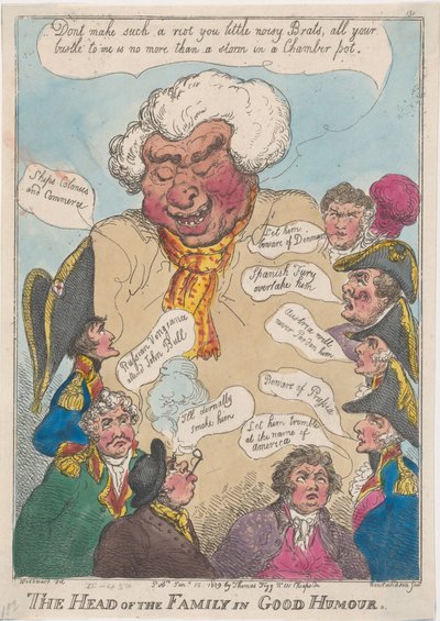 The Head of the Family in Good Humour by Thomas Rowlandson