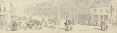 The High Street on Market Day, Newport, Isle of Wight by Thomas Rowlandson