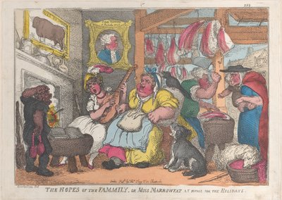 The Hopes of the Family, or Miss Marrowfat at Home for the Holidays, 1809-13 by Thomas Rowlandson
