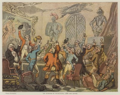 The Humours of Fox-Hunting, 1788, the Dinner by Thomas Rowlandson