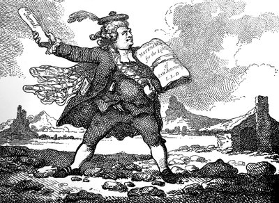 The Journalist with a View of Auchinleck or The Land of Stones by Thomas Rowlandson