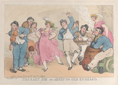 The Last Jig or Adieu to Old England, January 20, 1818 by Thomas Rowlandson