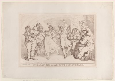 The Last Jig or Adieu to Old England by Thomas Rowlandson
