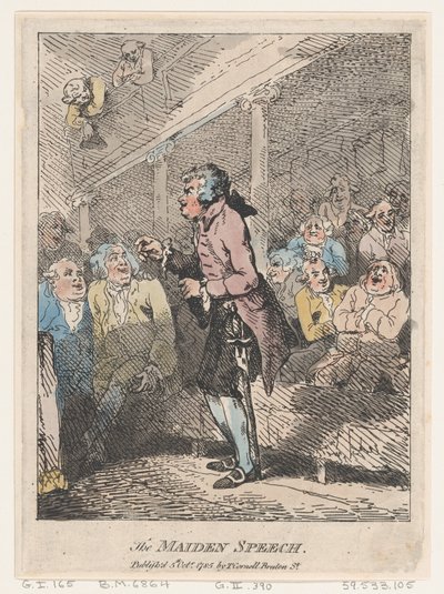 The Maiden Speech, October 5, 1785 by Thomas Rowlandson