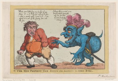 The New Property Tax Paying His Respects To John Bull, April 16, 1806 by Thomas Rowlandson