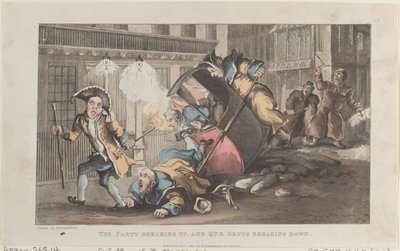 The Party Breaking Up, and Quae Genus Breaking Down, from The History of John, December 1, 1821 by Thomas Rowlandson