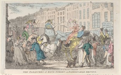 The Pleasures of Bond Street: or Fashionable Driving by Thomas Rowlandson