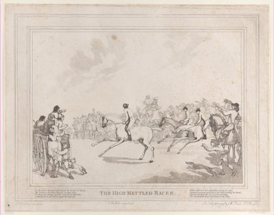The Race Horse from The Life of a Racehorse, or The High-Mettled Racer, July 20, 1789 by Thomas Rowlandson