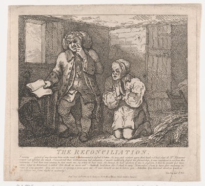The Reconciliation Picturesque Beauties of Boswell, Part the Second, June 20, 1786 by Thomas Rowlandson