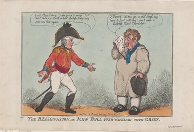 The Resignation, or John Bull Over-Whelmed with Grief, March 24, 1809 by Thomas Rowlandson