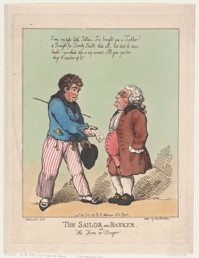 The Sailor and Banker, October 28, 1799 by Thomas Rowlandson