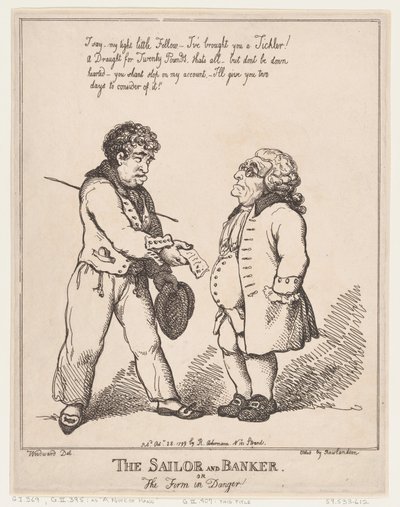 The Sailor and Banker, or the Firm in Danger, October 28, 1799 by Thomas Rowlandson