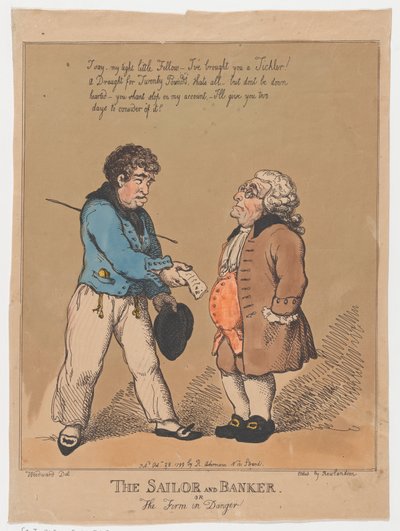 The Sailor and Banker, or the Firm in Danger by Thomas Rowlandson