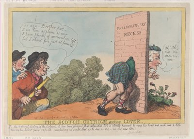 The Scotch Ostrich Seeking Cover, July 8, 1805 by Thomas Rowlandson