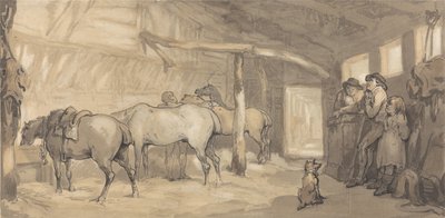 The Stable of an Inn by Thomas Rowlandson