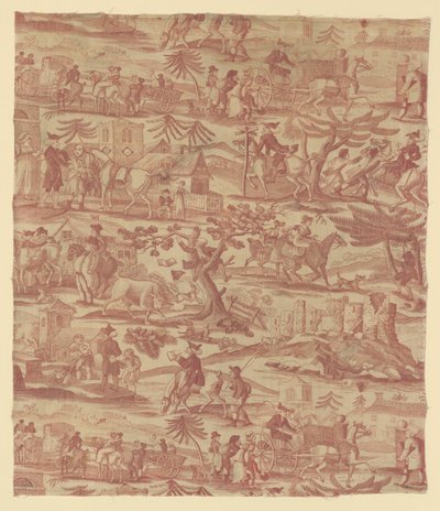 The Travels of Doctor Syntax (Furnishing Fabric) by Thomas Rowlandson