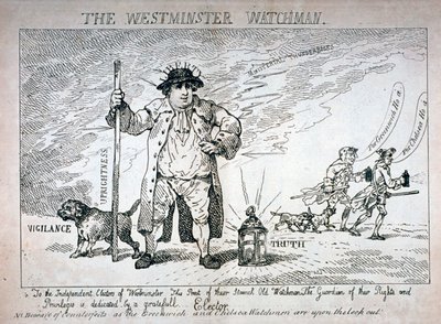 The Westminster Watchman by Thomas Rowlandson