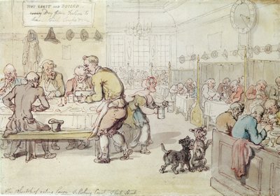 The Wheatshief Eating House, Salisbury Court, Fleet Street by Thomas Rowlandson