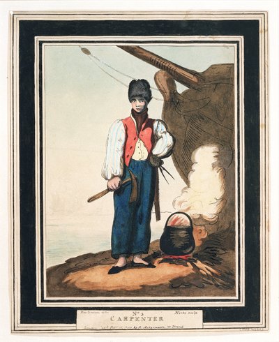 The shipwright, one of the most important Royal Navy adjutant officers in the 18th century, who had to pass an exam at Shipwright