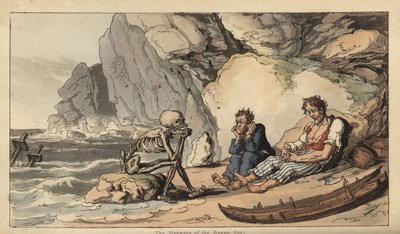 The Skeletal Figure of Death on a Beach by Thomas Rowlandson