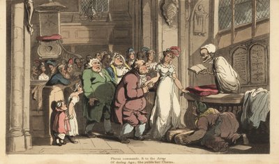 The Skeleton of Death as a Priest Celebrating the Wedding Between a Young Woman and an Ugly Old Man by Thomas Rowlandson