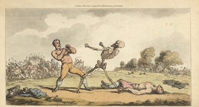 The Skeleton of Death Boxes with a Prize Fighter by Thomas Rowlandson