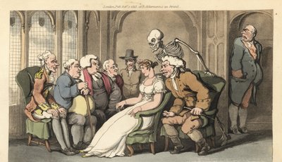 Death Joins Suitors for Heiress Belinda by Thomas Rowlandson