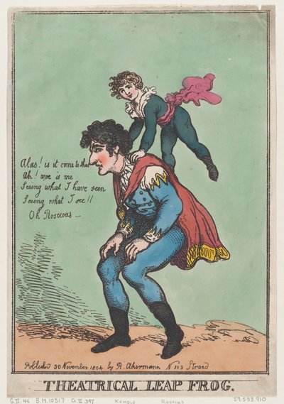 Theatrical Leap Frog, November 30, 1804 by Thomas Rowlandson
