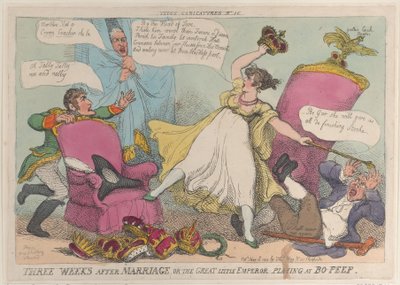 Three Weeks After Marriage, or the Great Little Emperor Playing at Bo-Peep, May 15, 1810 by Thomas Rowlandson