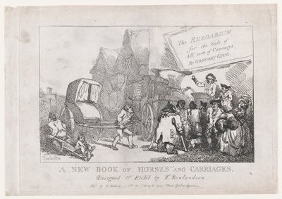 Title Page: A New Book of Horses and Carriages, or, The Rhedarium for the Sale of All Sorts by Thomas Rowlandson
