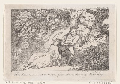Tom Jones Rescues Mrs Waters from the Violence of Northerton, from The History of Tom Jones by Thomas Rowlandson