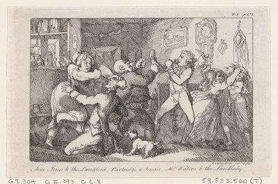 Tom Jones & the Landlord, Partridge & Susan, Mrs Waters & the Landlady, from The History, 1792 by Thomas Rowlandson