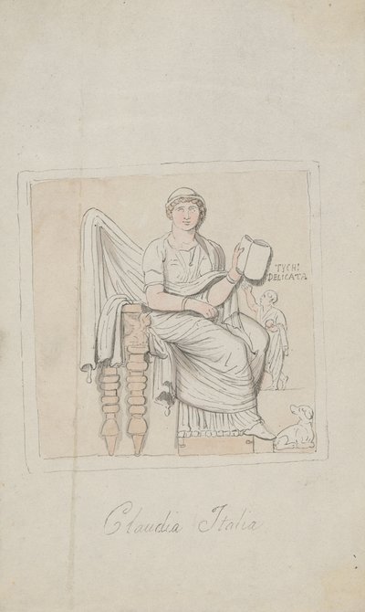 Tombstone, Claudia Italia as the Allegory of Music by Thomas Rowlandson