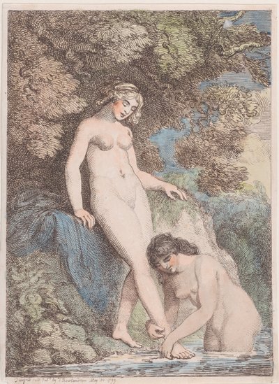 Two Nymphs Bathing, One Washing the Other
