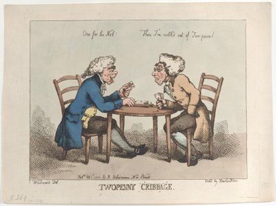 Twopenny Cribbage, Reissued 1810 by Thomas Rowlandson