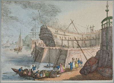 View of Brunswick Dock by Thomas Rowlandson
