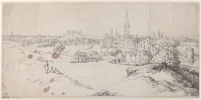 View of Norwich From St. James Hill, 1799 by Thomas Rowlandson