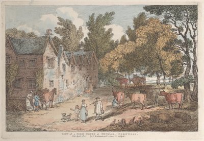 View of a Farm House at Hengar, Cornwall, from Views in Cornwall, April 12, 1812 by Thomas Rowlandson