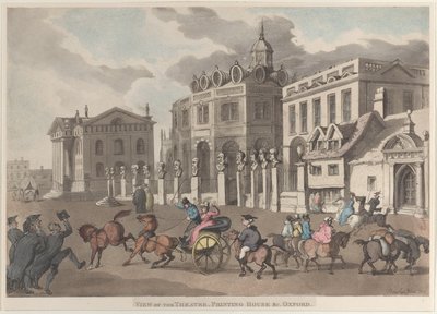 View of the Theatre, Printing House &c. Oxford by Thomas Rowlandson