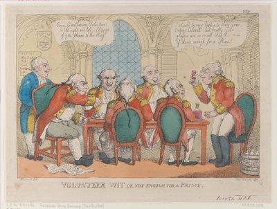 Volunteer Wit or Not Enough for a Prime, May 21, 1808 by Thomas Rowlandson