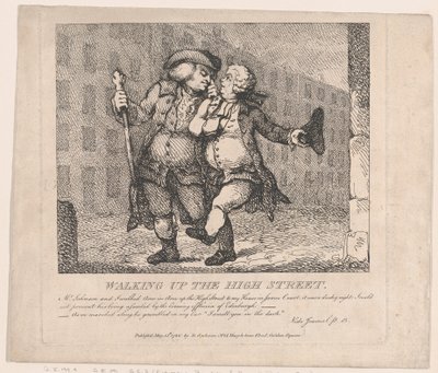 Walking Up the High Street, Edinburgh Picturesque Beauties of Boswell, Part the F... by Thomas Rowlandson