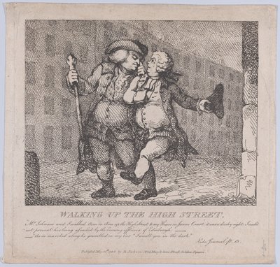 Walking Up the High Street, Edinburgh Picturesque Beauties of Boswell, Part the F... by Thomas Rowlandson