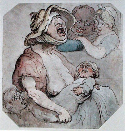 Wet Nurse Interrupted by Thomas Rowlandson