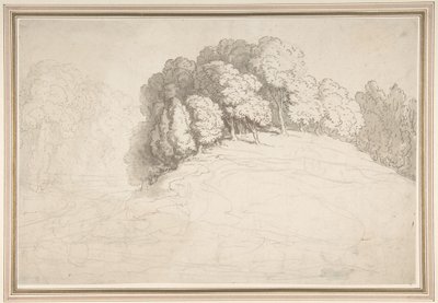 Wooded Hillside with Deer by Thomas Rowlandson