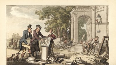 Young English Gentleman Constructing a Stately Home by Thomas Rowlandson