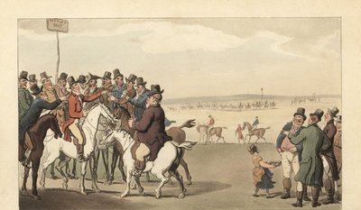 Young English Gentleman Gambling at Newmarket Racetrack by Thomas Rowlandson